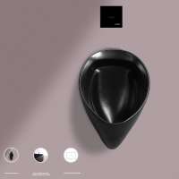 luxury Urinal plus sensor urinal system saves 87% of water usage black color ceramic sanitary ware wall mounted toilet